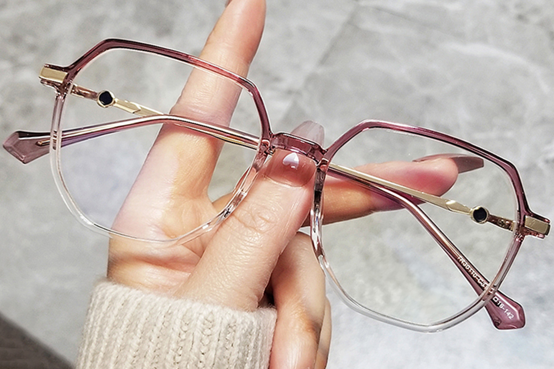 BS0406-0610_Purple_Geometric_TR90_Glasses_front