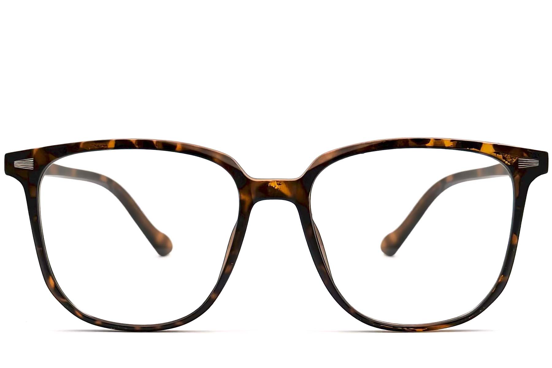 BS0406-0618_Tortoiseshell_Rectangular_TR90_Glasses_front