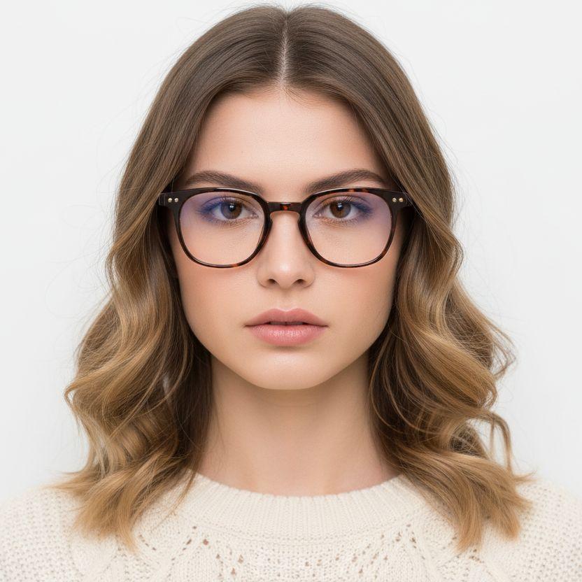 BS0406-0633_Tortoiseshell_Rectangular_TR90_Glasses_model