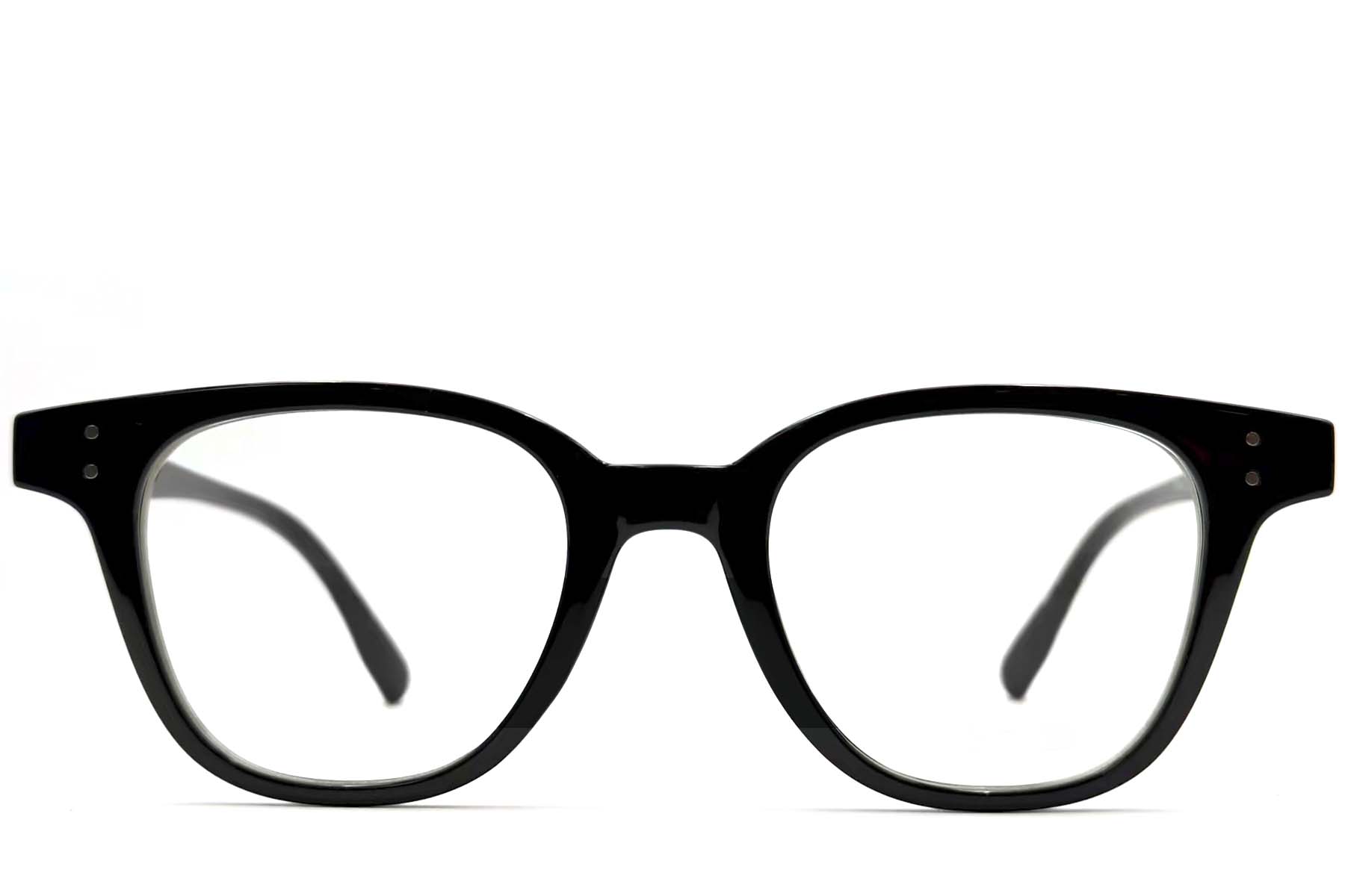 BS0406-0636_Black_Rectangular_TR90_Glasses_front