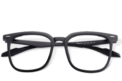 BS0406-0642_Black_Rectangular_TR90_Glasses_front
