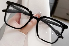 BS0406-0645_Black_Rectangular_TR90_Glasses_front