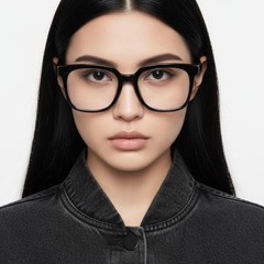 BS0406-0645_Black_Rectangular_TR90_Glasses_model