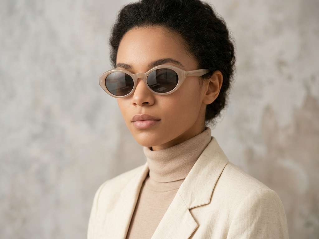 BS0406-0660_Brown_Oval_TR90_Sunglasses-tryon_female