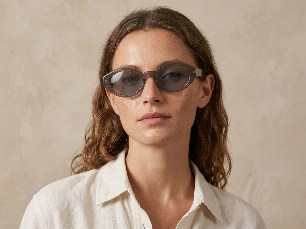 BS0406-0662_Brown_Oval_TR90_Sunglasses-tryon_female