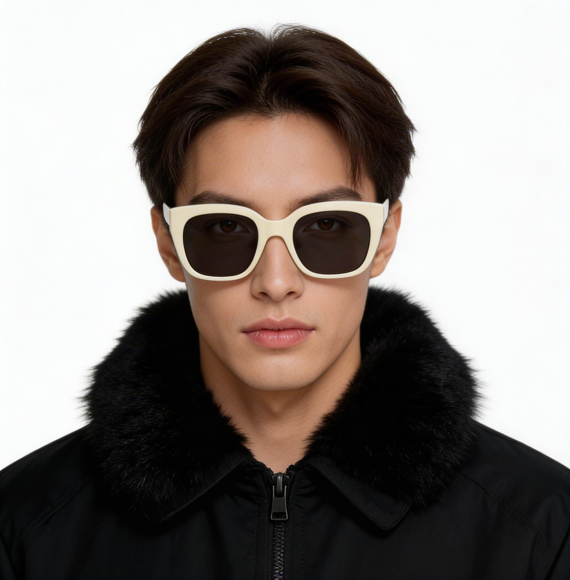 BS0406-0665_White_Rectangular_TR90_Sunglasses_model