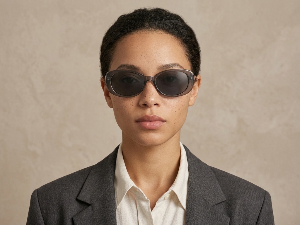 BS0406-0668_Brown_Oval_TR90_Sunglasses-tryon_female