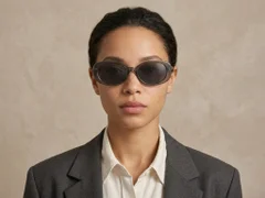 BS0406-0668_Brown_Oval_TR90_Sunglasses-tryon_female