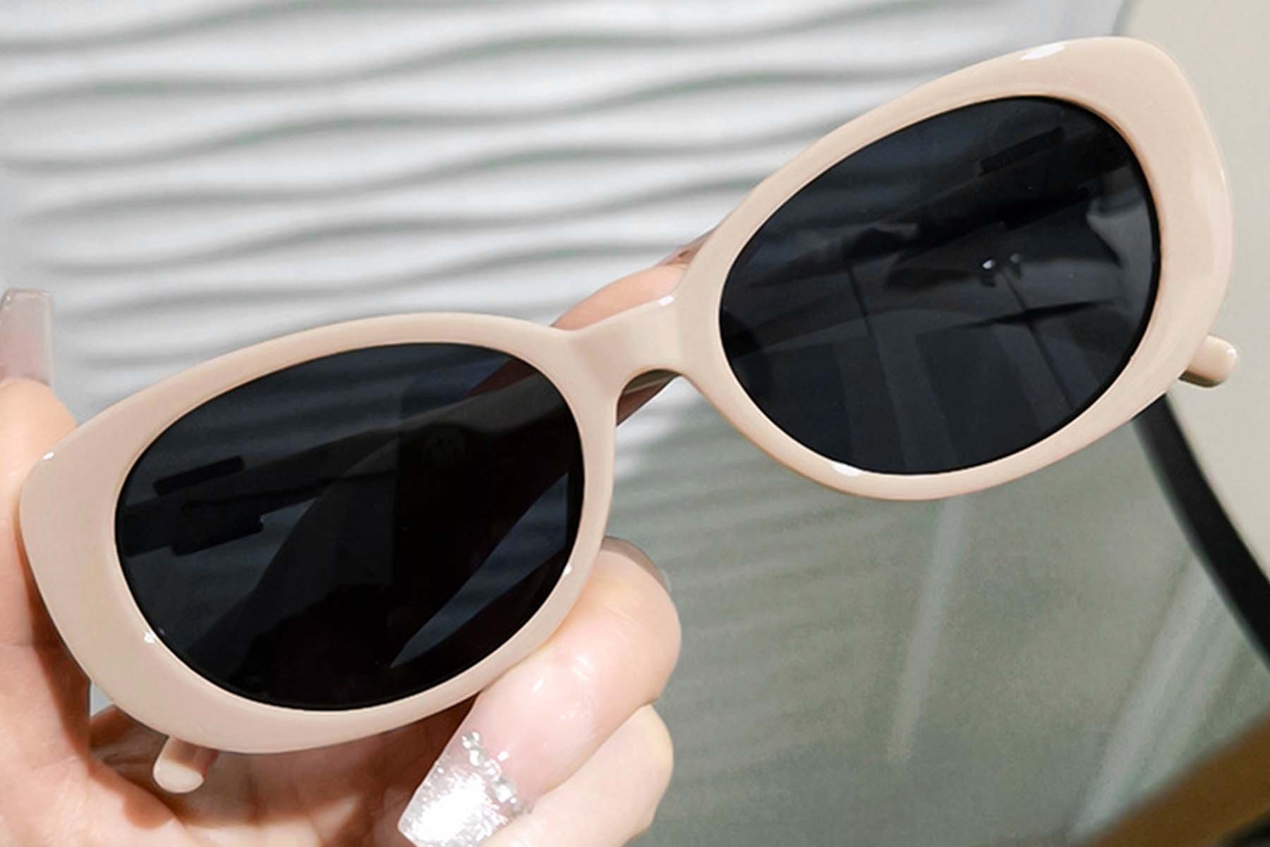 BS0406-0670_Cream_Oval_TR90_Sunglasses_front