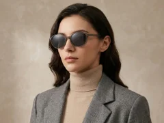 BS0406-0674_Grey_Oval_TR90_Sunglasses-tryon_female