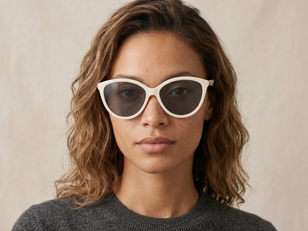 BS0406-0677_White_Oval_TR90_Sunglasses-tryon_female