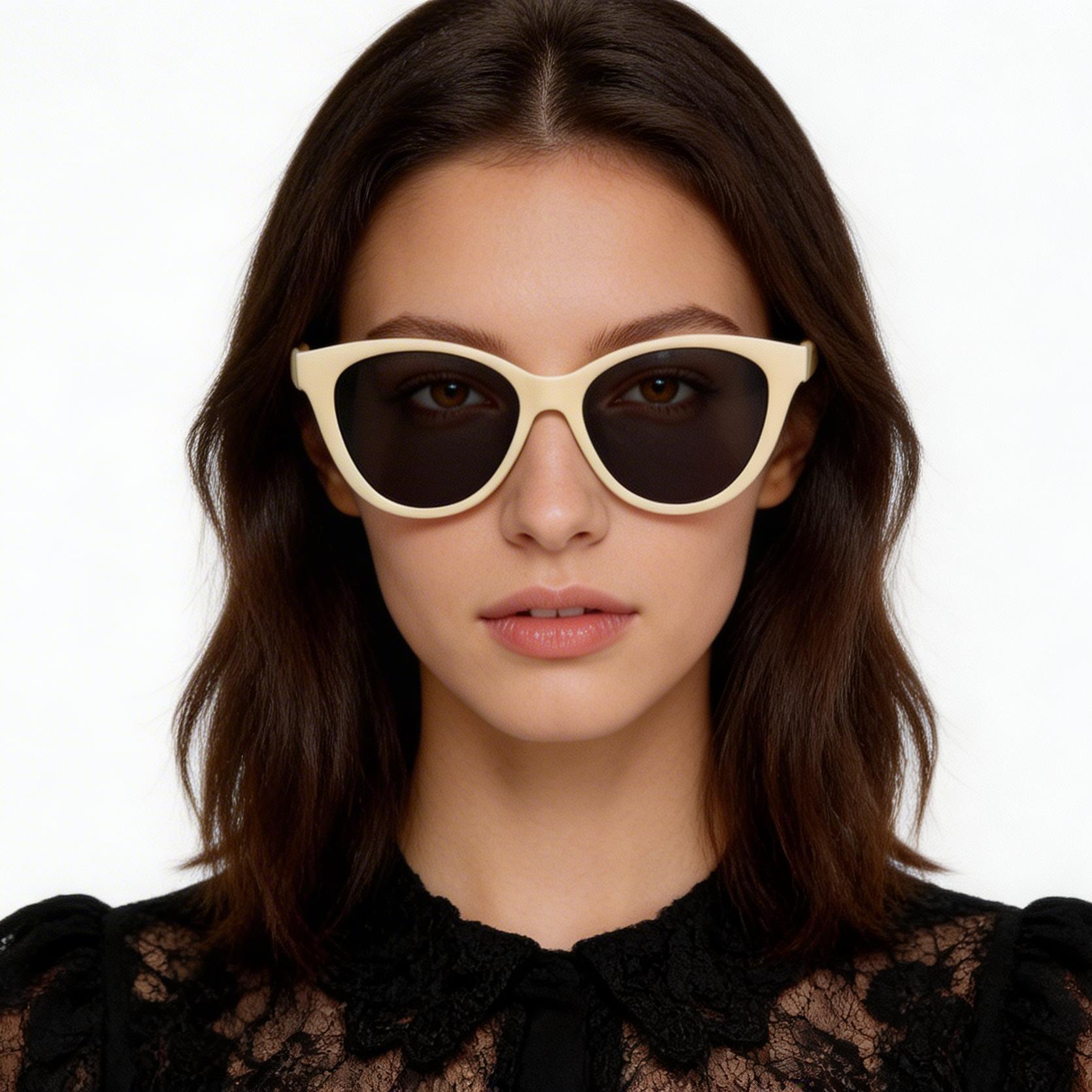 BS0406-0677_White_Oval_TR90_Sunglasses_model