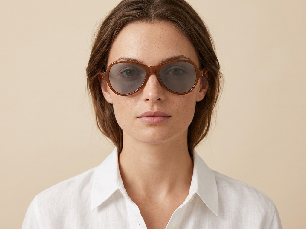 BS0406-0683_Orange_Oval_TR90_Sunglasses-tryon_female