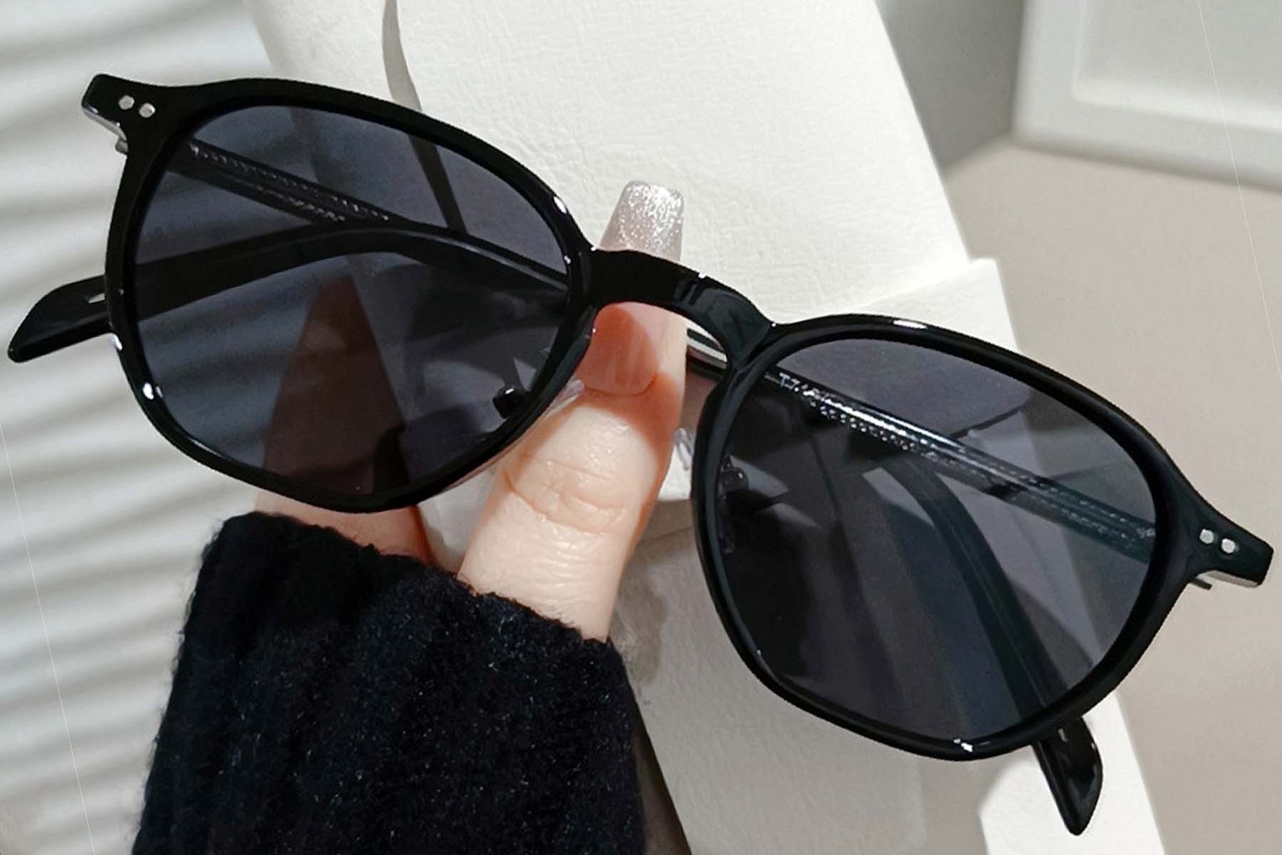 BS0406-0686_Black_Geometric_TR90_Sunglasses_front