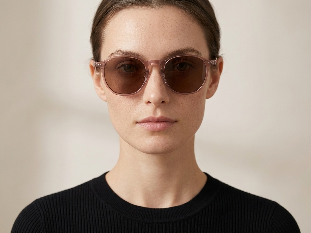 BS0406-0687_Pink_Geometric_TR90_Sunglasses-tryon_female