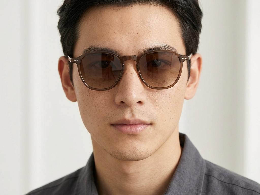 BS0406-0688_Brown_Geometric_TR90_Sunglasses-tryon_male