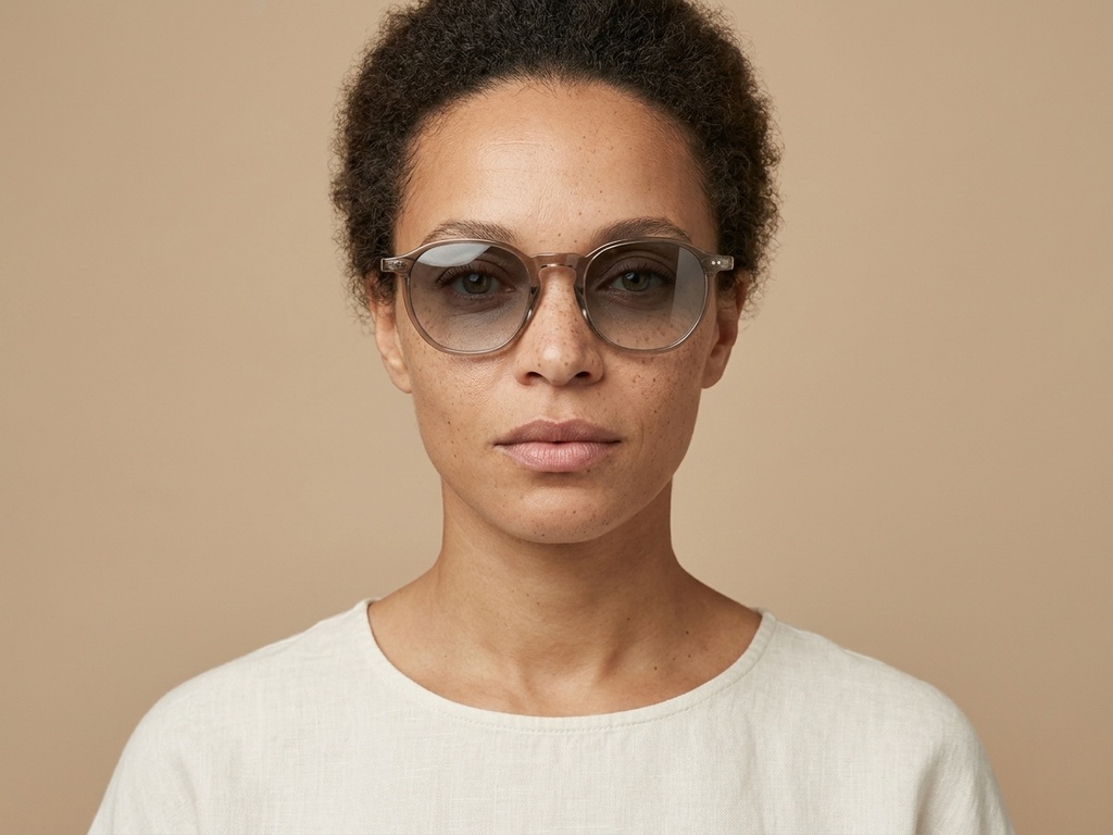 BS0406-0689_Yellow_Geometric_TR90_Sunglasses-tryon_female