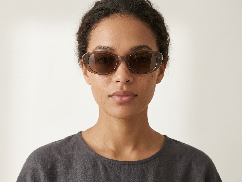 BS0406-0695_Brown_Oval_TR90_Sunglasses-tryon_female