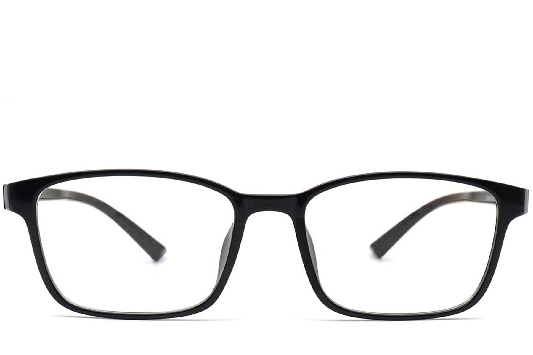 BS0420-0001_Black_Rectangular_TR90_Glasses_front