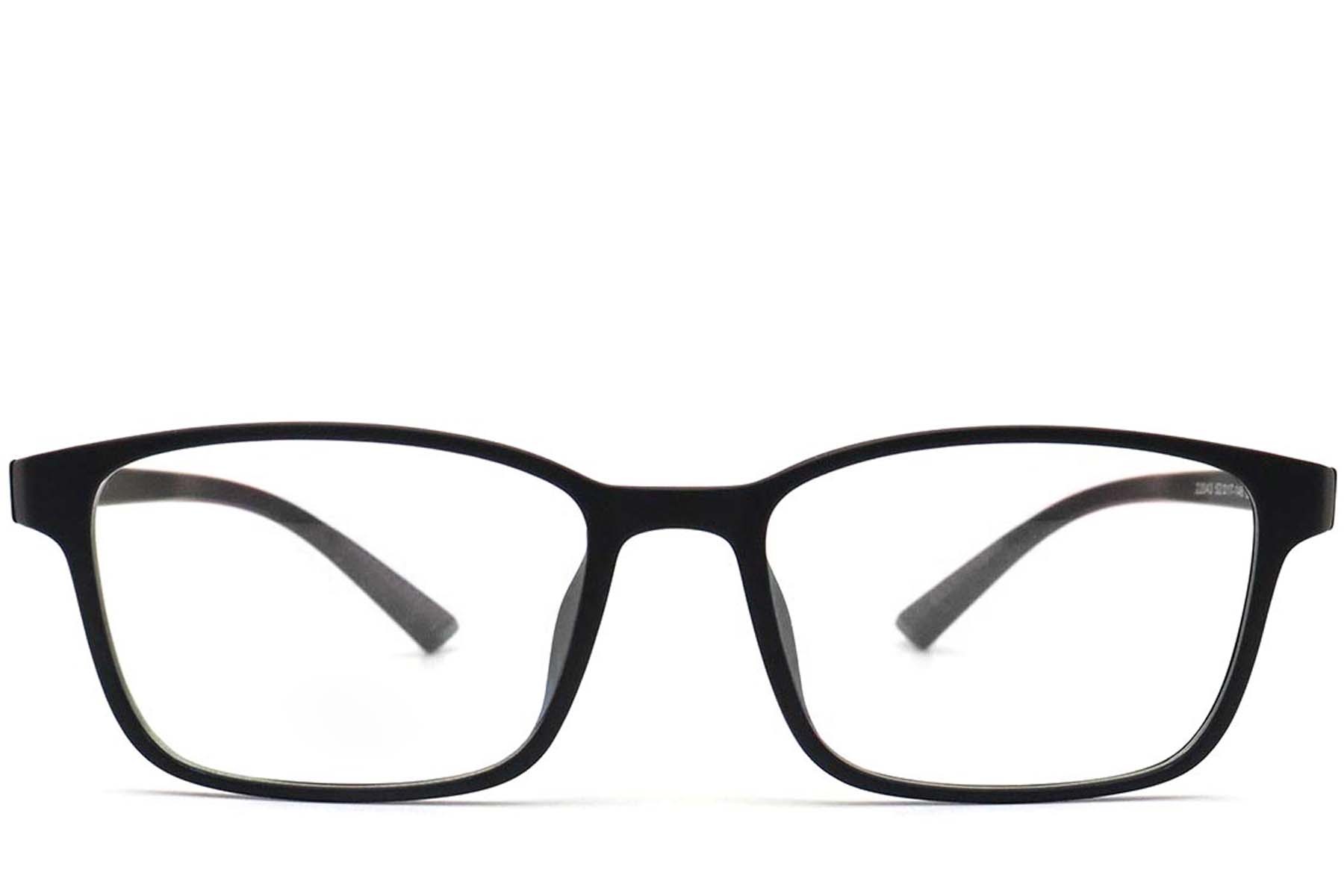 BS0420-0002_Black_Rectangular_TR90_Glasses_front