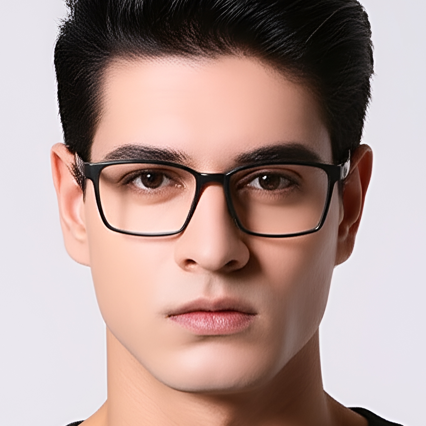 BS0420-0005_Rectangular_Cream_TR90_Glasses_model