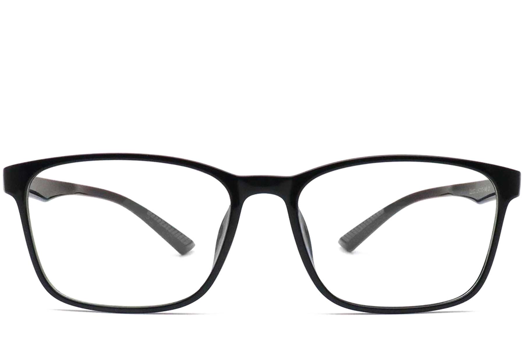 BS0420-0007_Black_Rectangular_TR90_Glasses_front