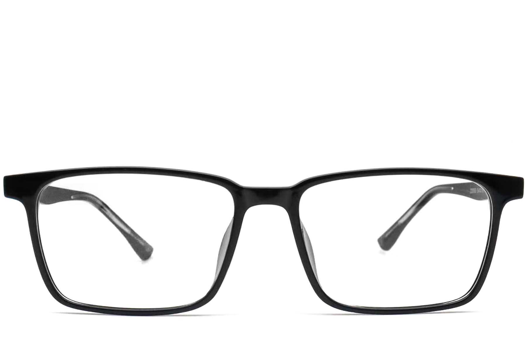 BS0420-0012_Black_Rectangular_TR90_Glasses_front
