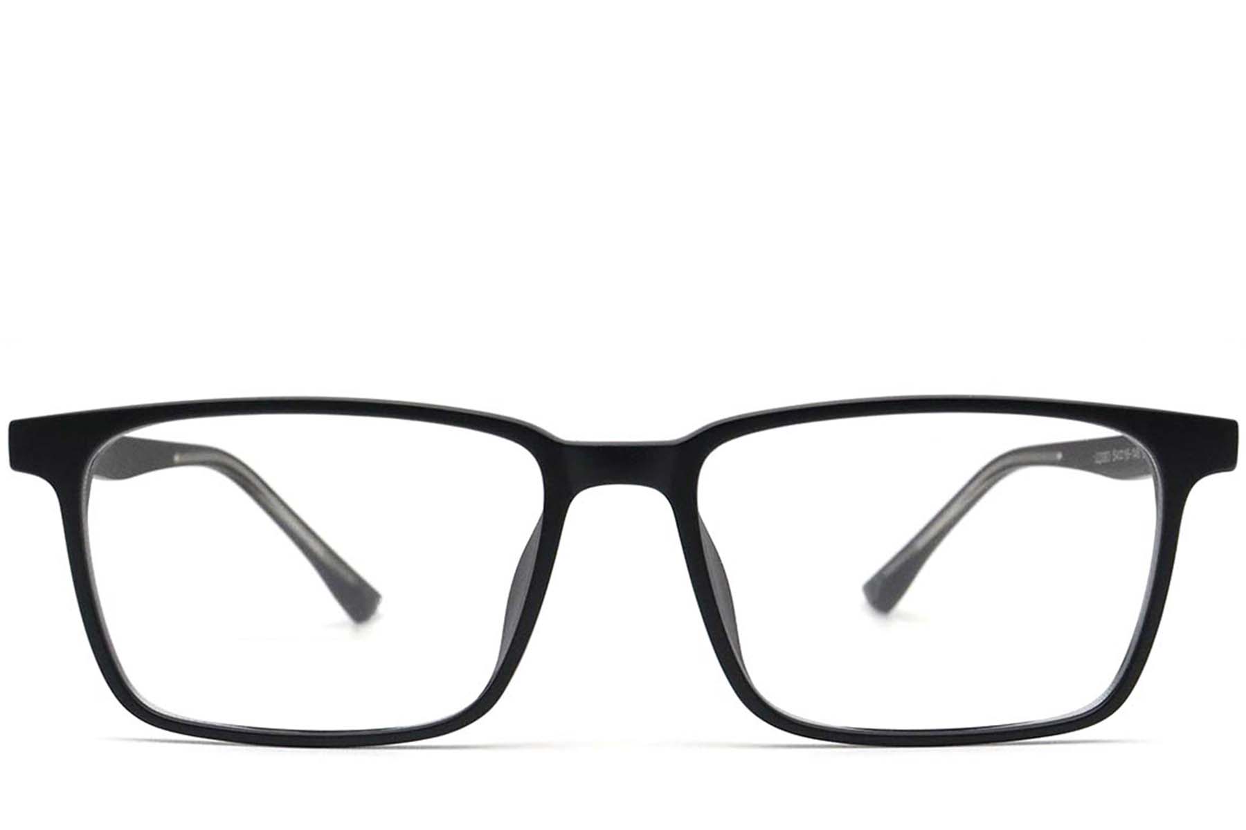 BS0420-0013_Black_Rectangular_TR90_Glasses_front