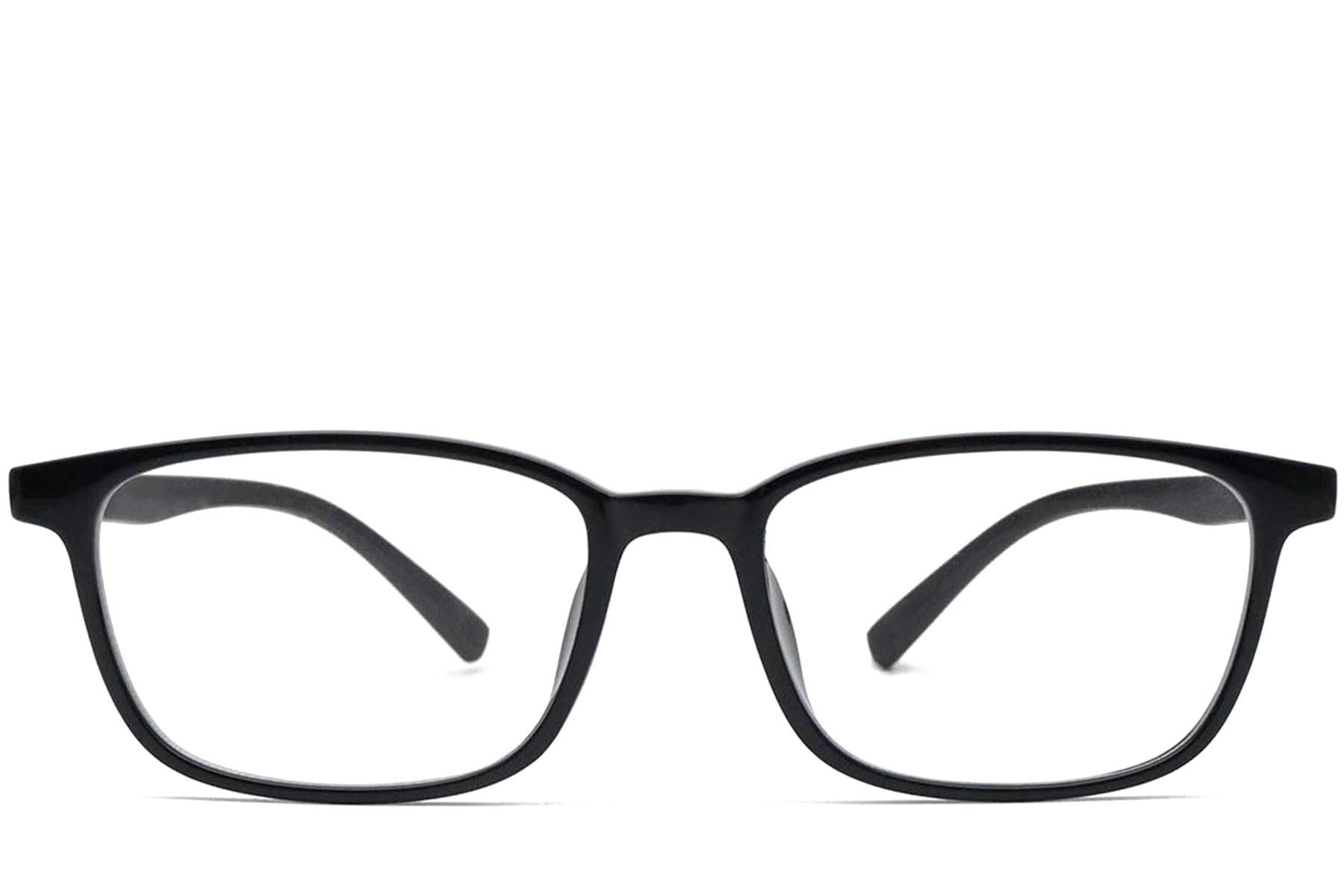 BS0420-0018_Black_Rectangular_TR90_Glasses_front