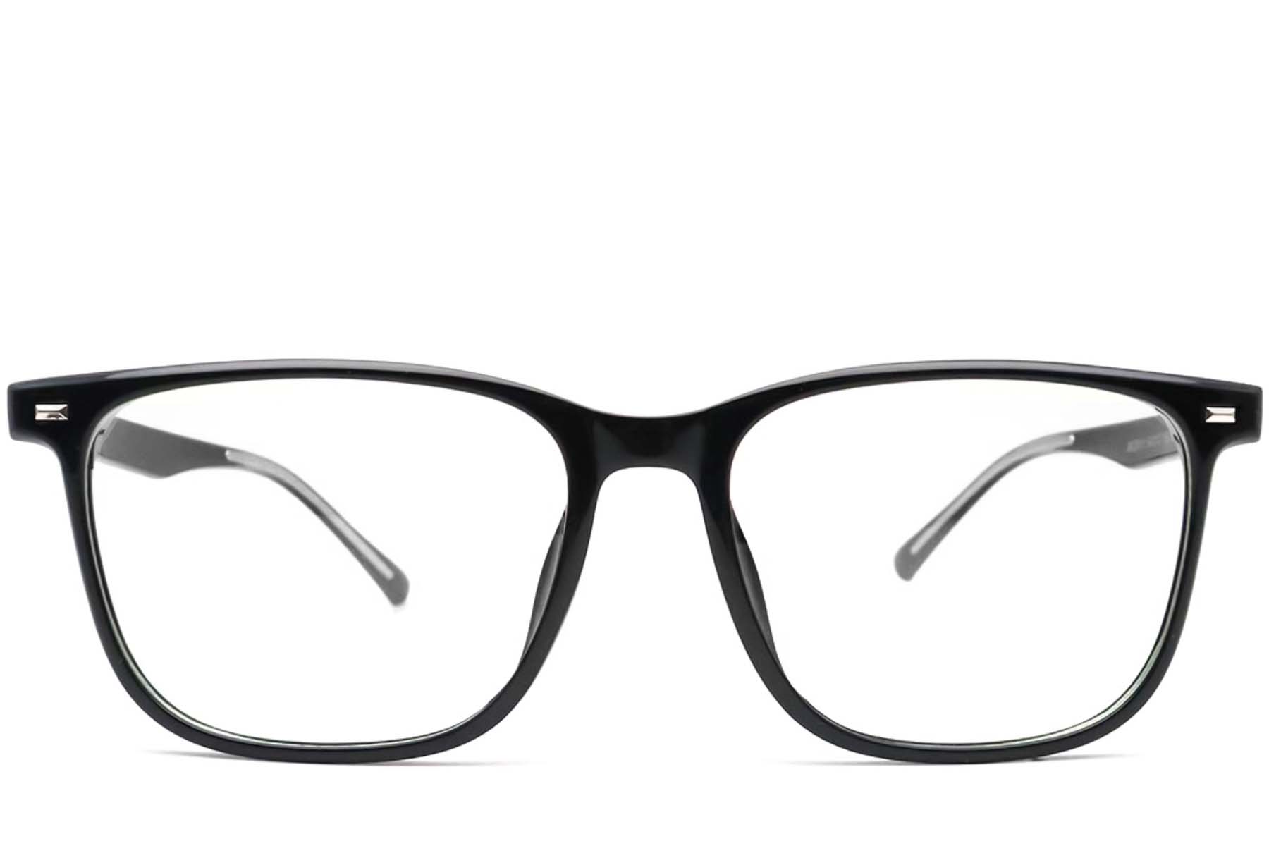 BS0420-0046_Black_Rectangular_TR90_Glasses_front