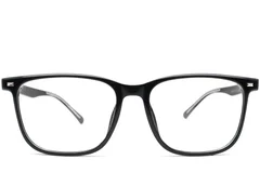 BS0420-0046_Black_Rectangular_TR90_Glasses_front