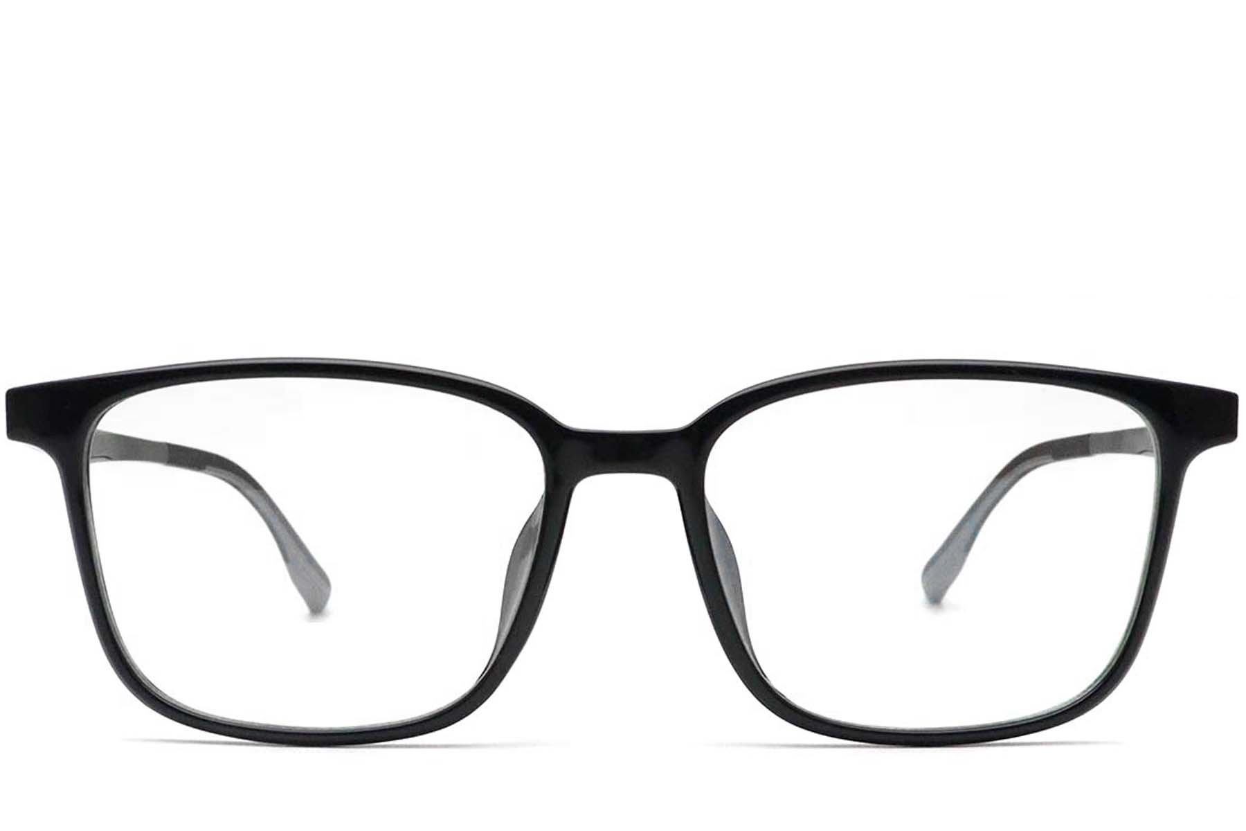 BS0420-0064_Black_Rectangular_TR90_Glasses_front