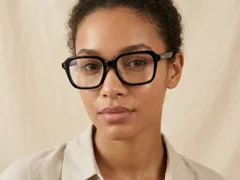 Rectangular Black Acetate Glasses #BS0420-0078