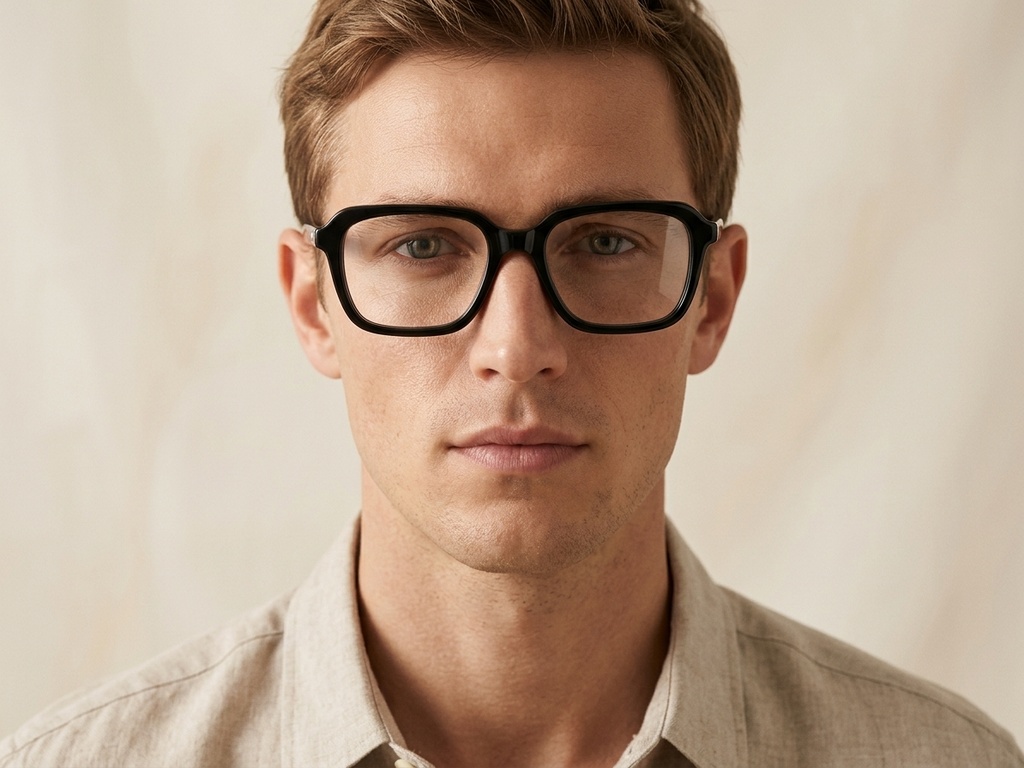 Rectangular Black Acetate Glasses #BS0420-0078