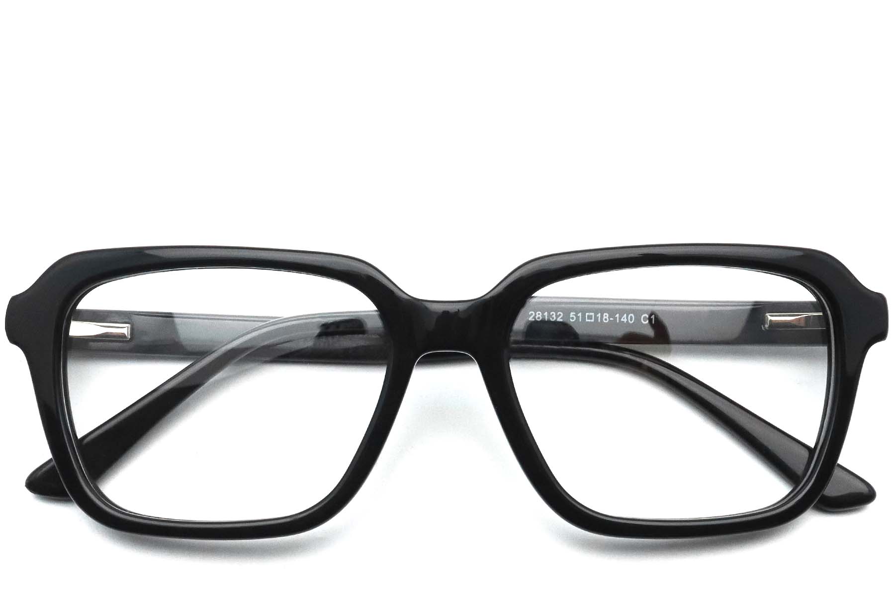 BS0420-0078_Black_Rectangular_Acetate_Glasses_front