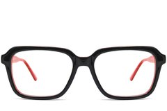 BS0420-0080_Red_Rectangular_Acetate_Glasses_front