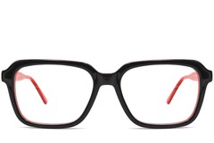 BS0420-0080_Red_Rectangular_Acetate_Glasses_front