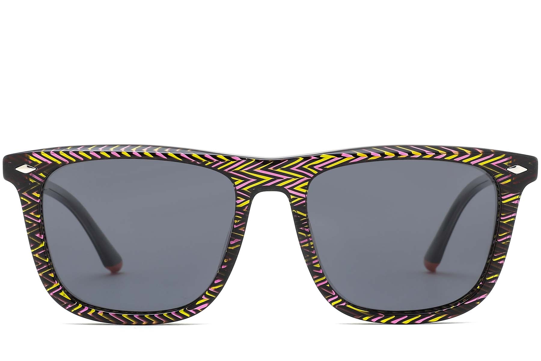 BS0420-0133_Pattern_Rectangular_Acetate_Sunglasses_front