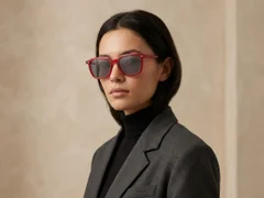 BS0420-0145_Pink_Rectangular_Acetate_Sunglasses-tryon_female