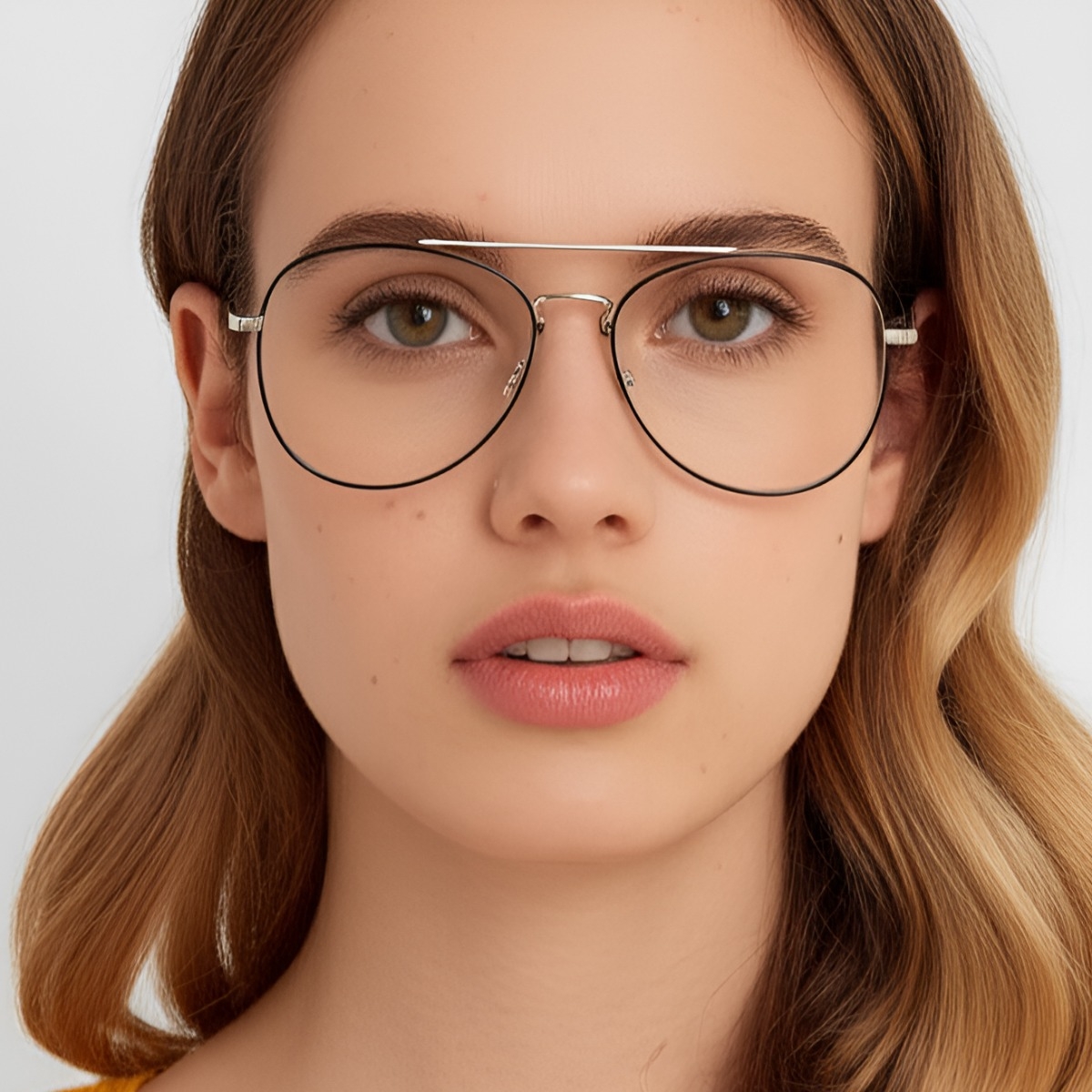 BS0420-0238_Black_Aviator_Metal_Glasses_model