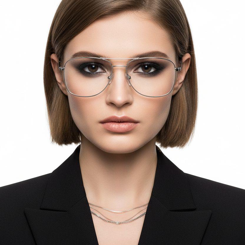 bs0420-0244_silver_rectangular_metal_glasses_model