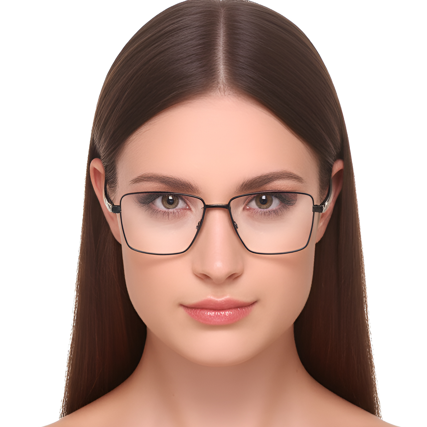 BS0420-0250_Black_Rectangular_Metal_Glasses_model