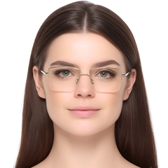 BS0420-0255_Golden_Semi-rimless_Metal_Glasses_model