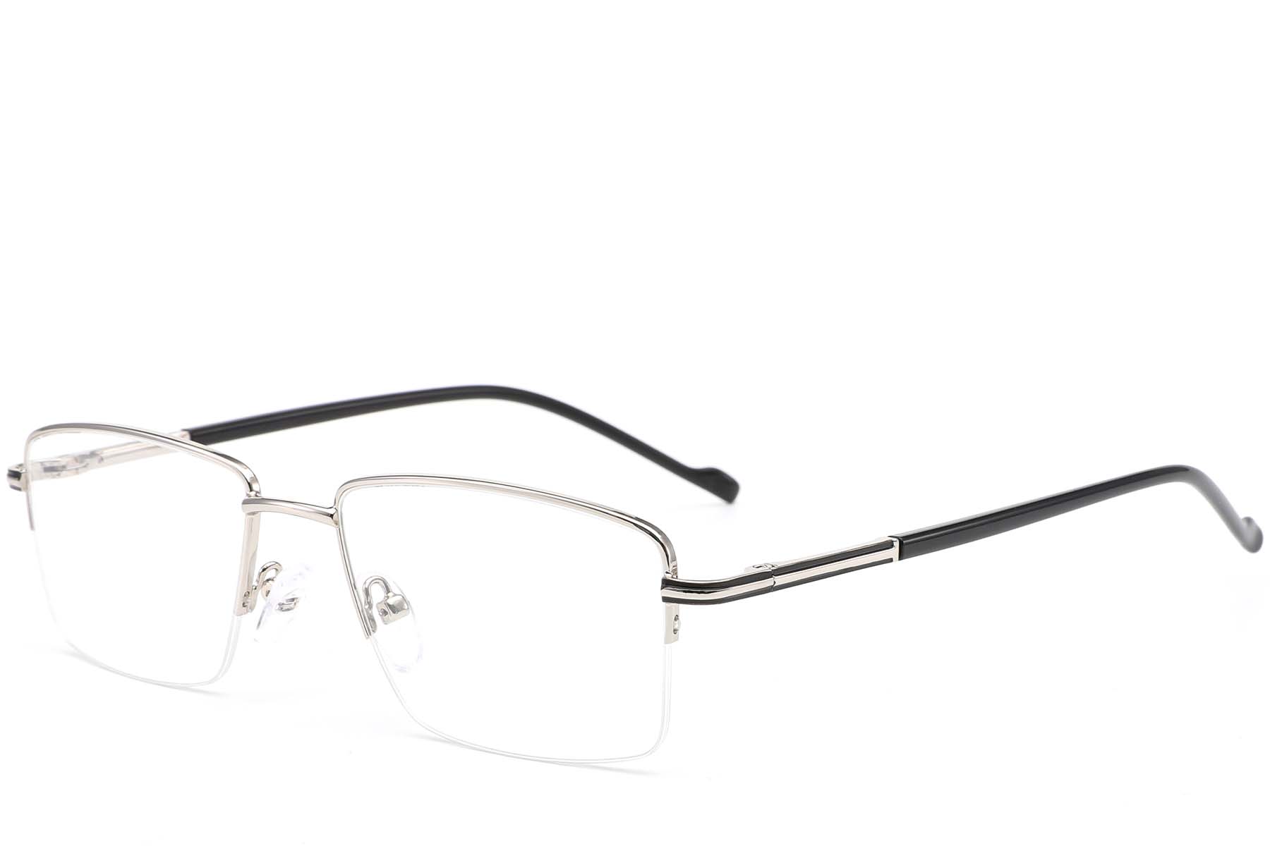 BS0420-0256_Silver_Semi-rimless_Metal_Glasses_corner
