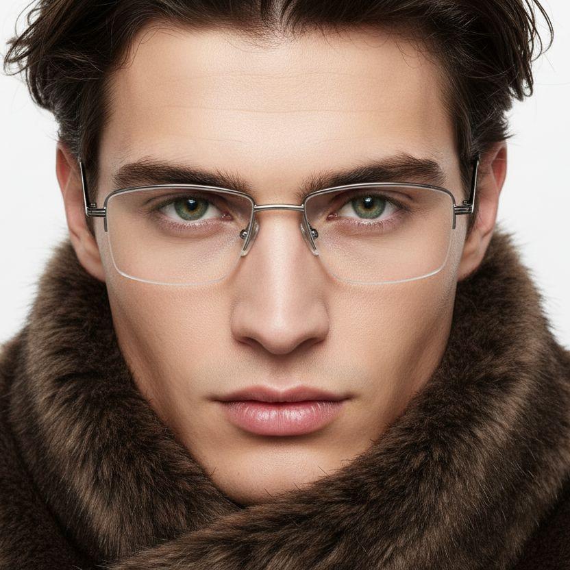 bs0420-0257_grey_semi-rimless_metal_glasses_model