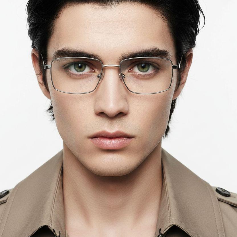 bs0420-0264_silver_rectangular_metal_glasses_model