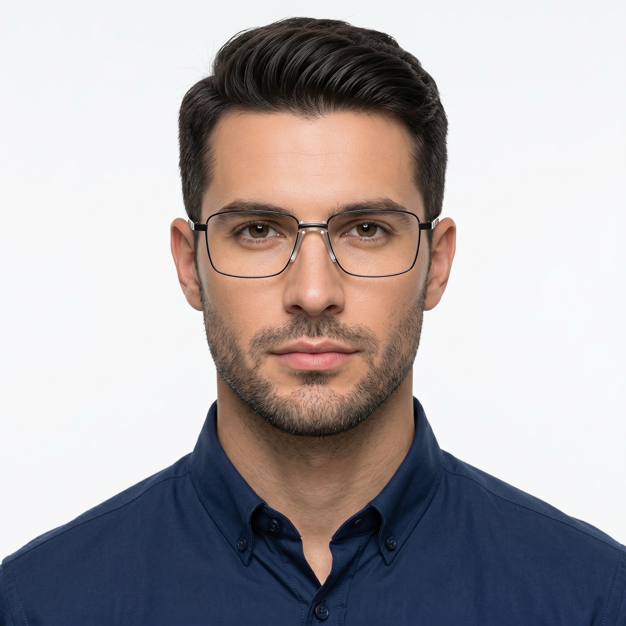 bs0420-0270_black_rectangular_metal_glasses_model