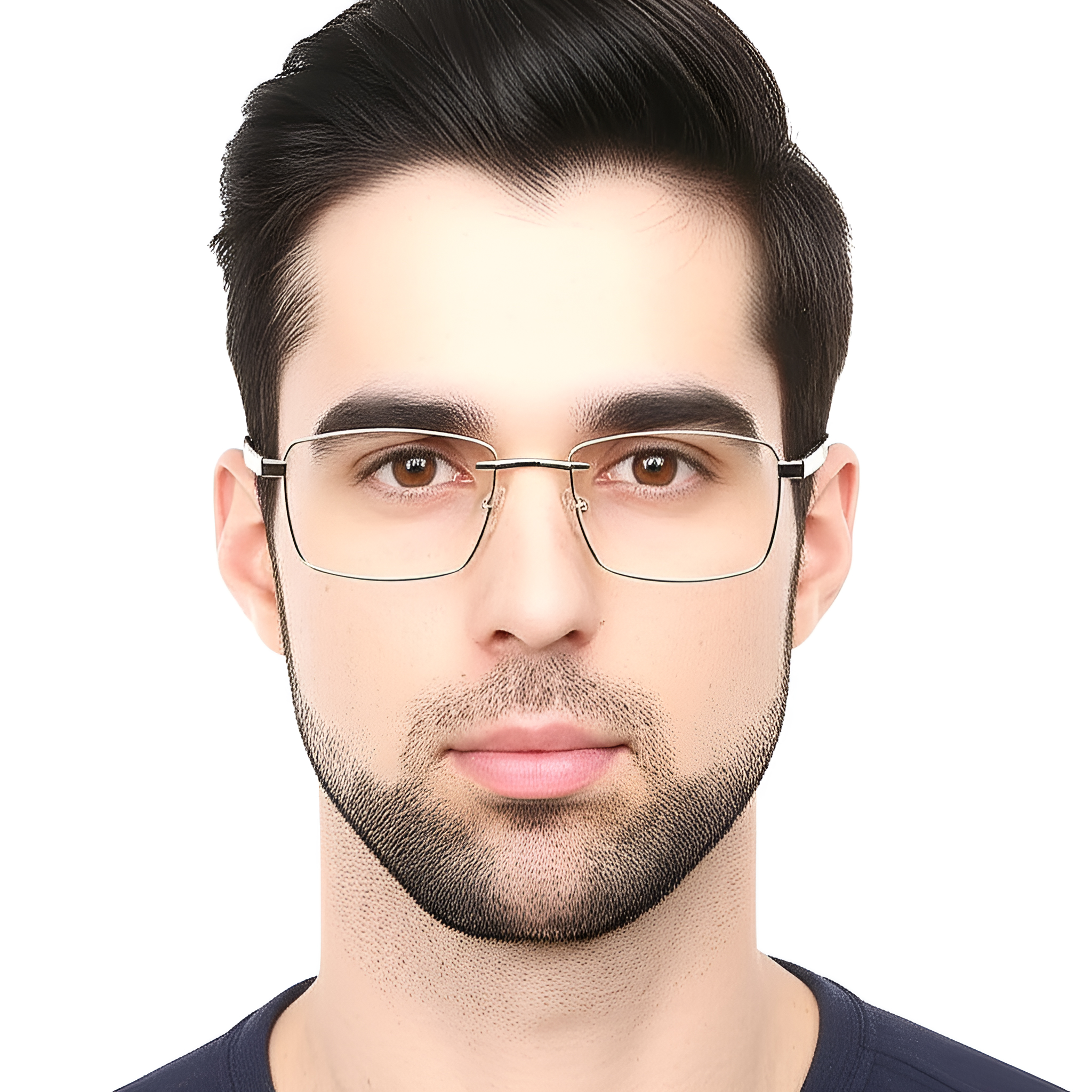 BS0420-0272_Silver_Rectangular_Metal_Glasses_model