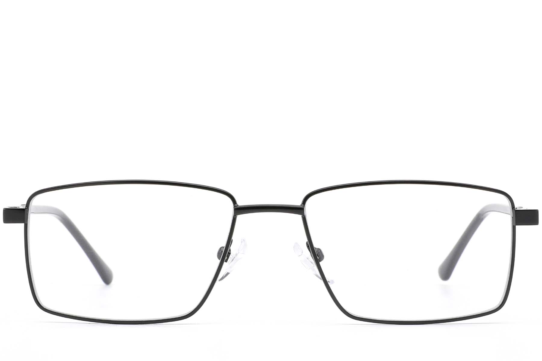 BS0420-0274_Black_Rectangular_Metal_Glasses_front