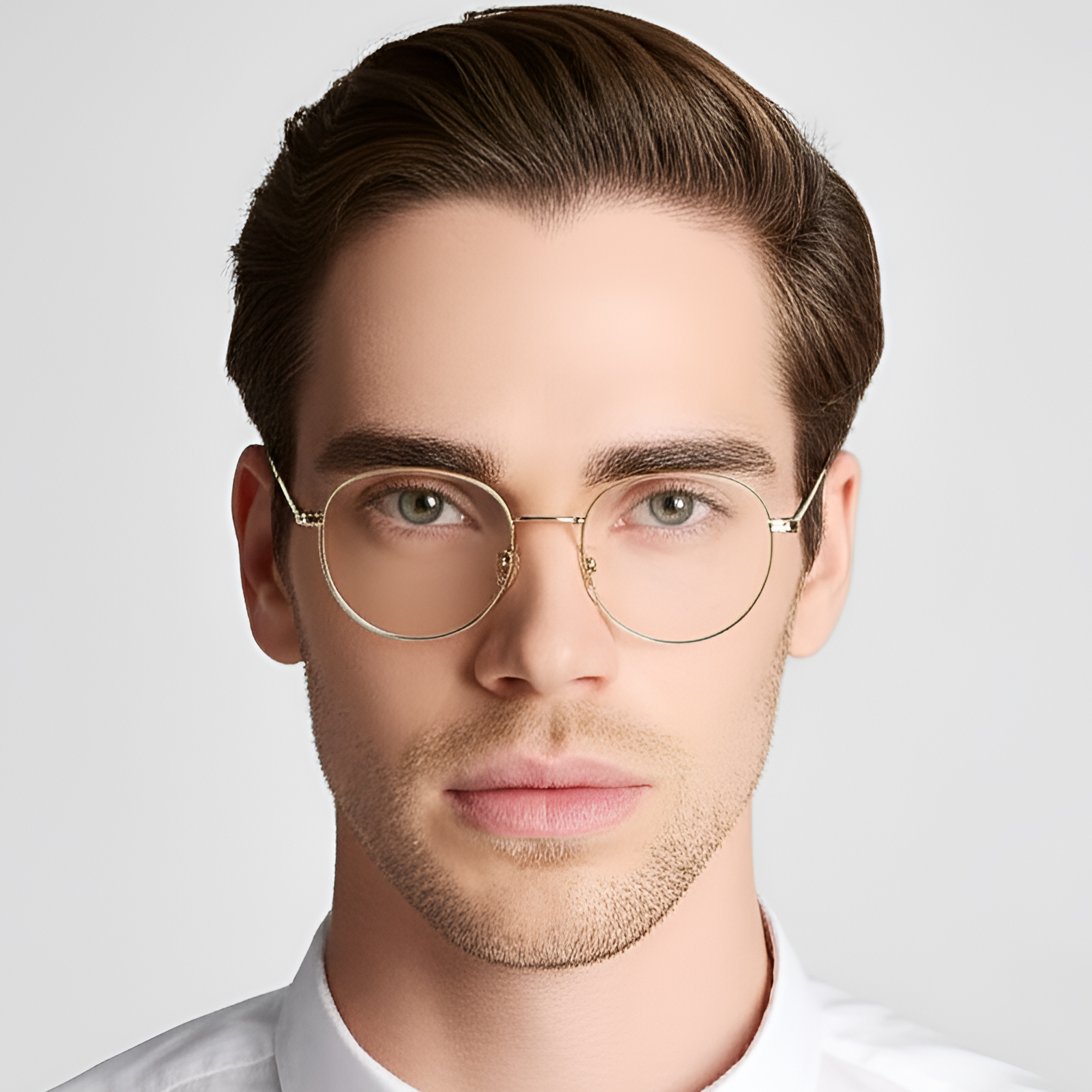 BS0420-0275_Golden_Round_Metal_Glasses_model
